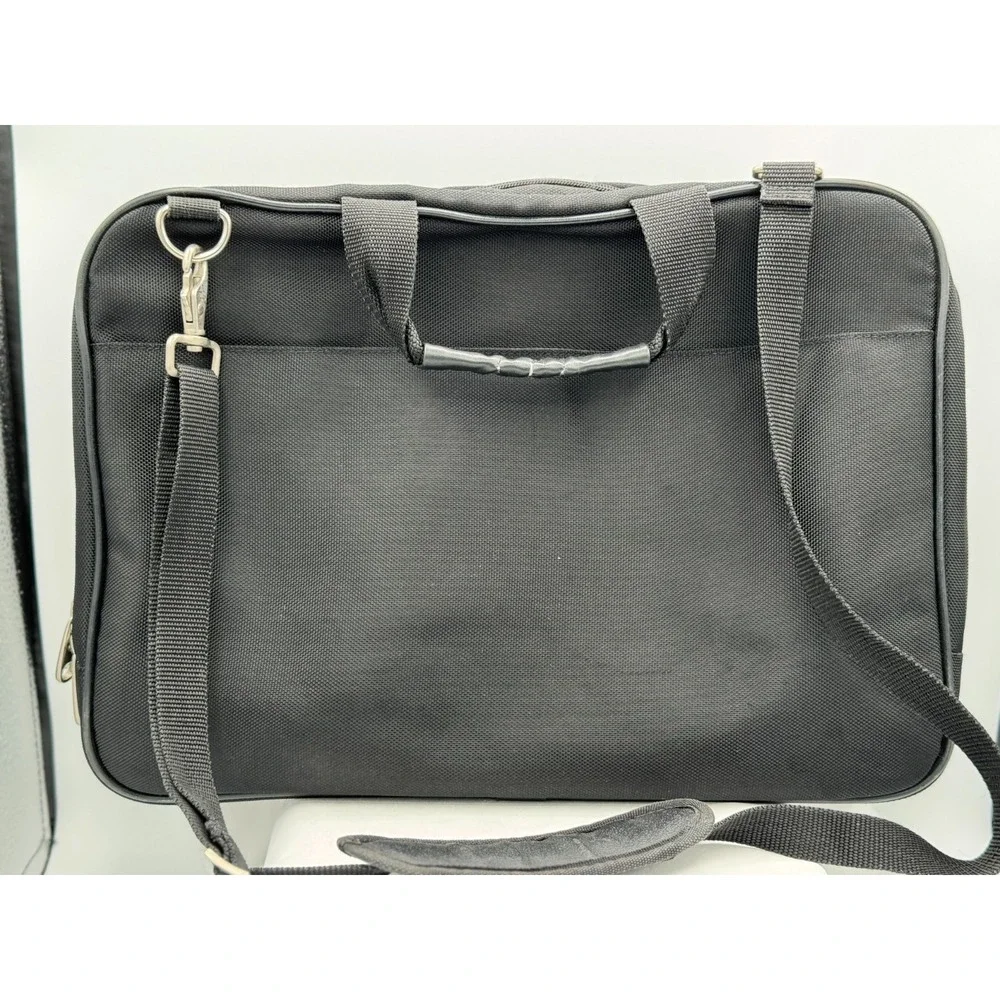 Samsonite Black 1910 Padded Nylon Laptop Briefcase W/Detachable Shoulder Strap